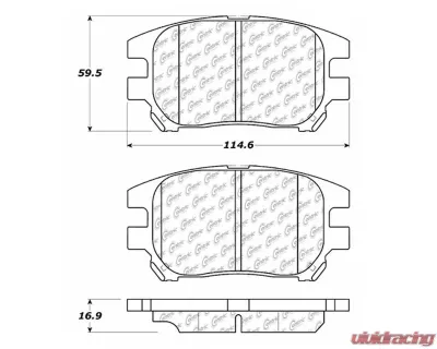 Centric C-Tek Semi-Metallic Brake Pads with Shims 102.09300 - 102.09300