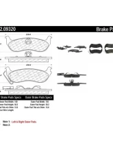 Centric C-Tek Semi-Metallic Brake Pads with Shims 102.09320                                     - 102.09320 - Image 2