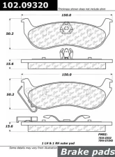 Centric C-Tek Semi-Metallic Brake Pads with Shims 102.09320                                     - 102.09320 - Image 3