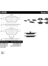 Centric C-Tek Semi-Metallic Brake Pads with Shims 102.09390                                     - 102.09390 - Image 2
