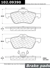 Centric C-Tek Semi-Metallic Brake Pads with Shims 102.09390                                     - 102.09390 - Image 3