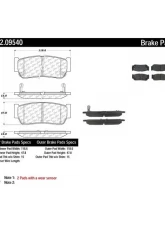 Centric C-Tek Semi-Metallic Brake Pads with Shims 102.09540                                     - 102.09540 - Image 2