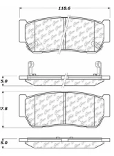 Centric C-Tek Semi-Metallic Brake Pads with Shims 102.09540                                     - 102.09540 - Image 3