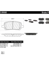 Centric C-Tek Semi-Metallic Brake Pads with Shims 102.09560                                     - 102.09560 - Image 2