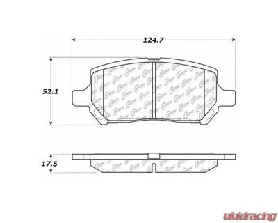 Centric C-Tek Semi-Metallic Brake Pads with Shims 102.09560 - 102.09560