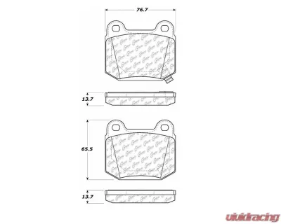 Centric C-Tek Semi-Metallic Brake Pads with Shims 102.09610 - 102.09610