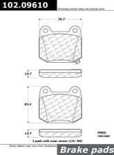 Centric C-Tek Semi-Metallic Brake Pads with Shims 102.09610                                     - 102.09610 - Image 3