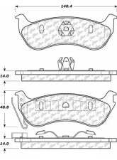 Centric C-Tek Semi-Metallic Brake Pads with Shims 102.09640                                     - 102.09640 - Image 3
