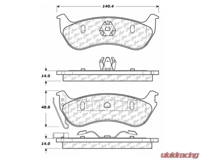 Centric C-Tek Semi-Metallic Brake Pads with Shims 102.09640 - 102.09640
