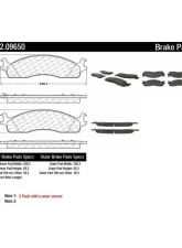 Centric C-Tek Semi-Metallic Brake Pads with Shims 102.09650                                     - 102.09650 - Image 2