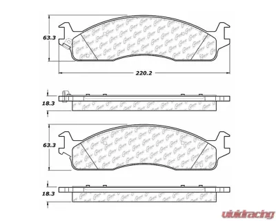 Centric C-Tek Semi-Metallic Brake Pads with Shims 102.09650 - 102.09650