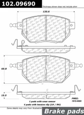 Centric C-Tek Semi-Metallic Brake Pads with Shims 102.09690                                     - 102.09690 - Image 3