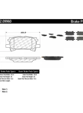Centric C-Tek Semi-Metallic Brake Pads with Shims 102.09960                                     - 102.09960 - Image 2