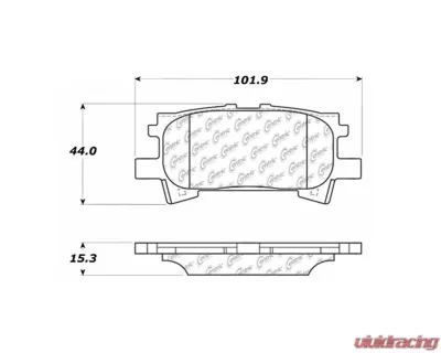 Centric C-Tek Semi-Metallic Brake Pads with Shims 102.09960 - 102.09960