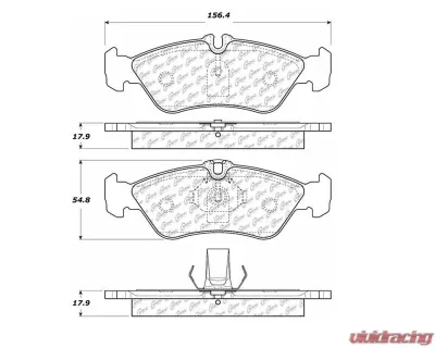 Centric C-Tek Semi-Metallic Brake Pads with Shims 102.10060 - 102.10060