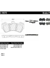 Centric C-Tek Semi-Metallic Brake Pads with Shims 102.10070                                     - 102.10070 - Image 2