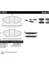 Centric C-Tek Semi-Metallic Brake Pads with Shims 102.10310                                     - 102.10310 - Image 2