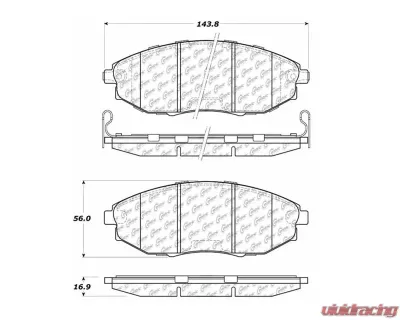 Centric C-Tek Semi-Metallic Brake Pads with Shims 102.10310 - 102.10310