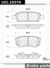 Centric C-Tek Semi-Metallic Brake Pads with Shims 102.10370                                     - 102.10370 - Image 3