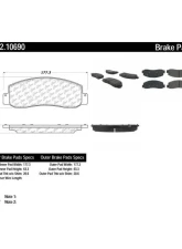 Centric C-Tek Semi-Metallic Brake Pads with Shims 102.10690                                     - 102.10690 - Image 2