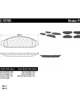 Centric C-Tek Semi-Metallic Brake Pads with Shims 102.10700                                     - 102.10700 - Image 2