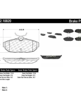 Centric C-Tek Semi-Metallic Brake Pads with Shims 102.10820                                     - 102.10820 - Image 2