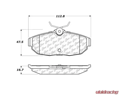 Centric C-Tek Semi-Metallic Brake Pads with Shims 102.10820 - 102.10820