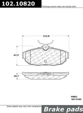 Centric C-Tek Semi-Metallic Brake Pads with Shims 102.10820                                     - 102.10820 - Image 3