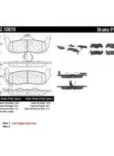 Centric C-Tek Semi-Metallic Brake Pads with Shims 102.10870                                     - 102.10870 - Image 2