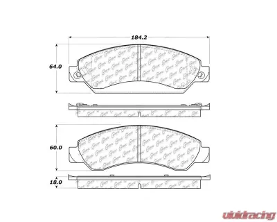 Centric C-Tek Semi-Metallic Brake Pads with Shims 102.10920 - 102.10920