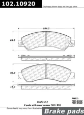Centric C-Tek Semi-Metallic Brake Pads with Shims 102.10920                                     - 102.10920 - Image 3