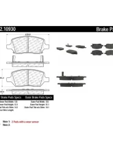 Centric C-Tek Semi-Metallic Brake Pads with Shims 102.10930                                     - 102.10930 - Image 2
