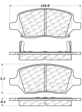 Centric C-Tek Semi-Metallic Brake Pads with Shims 102.10930                                     - 102.10930 - Image 3