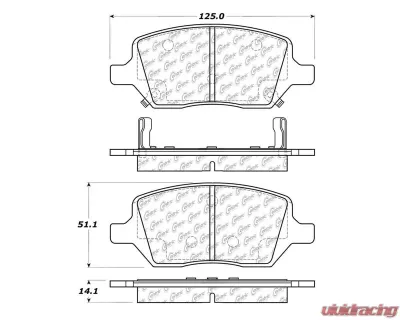 Centric C-Tek Semi-Metallic Brake Pads with Shims 102.10930 - 102.10930