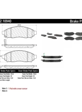 Centric C-Tek Semi-Metallic Brake Pads with Shims 102.10940                                     - 102.10940 - Image 2