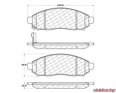 Centric C-Tek Semi-Metallic Brake Pads with Shims 102.10940 - 102.10940