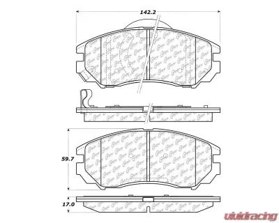 Centric C-Tek Semi-Metallic Brake Pads with Shims 102.11040 - 102.11040