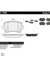 Centric C-Tek Semi-Metallic Brake Pads with Shims 102.11080                                     - 102.11080 - Image 2