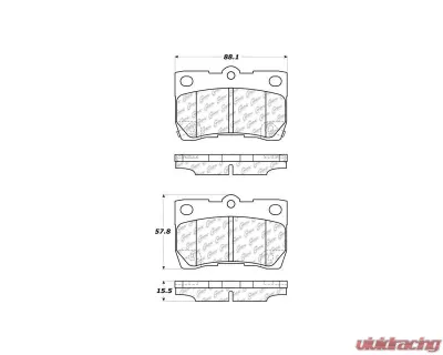 Centric C-Tek Semi-Metallic Brake Pads with Shims 102.11130 - 102.11130