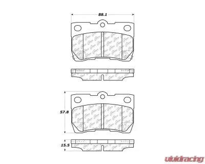 Centric C-Tek Semi-Metallic Brake Pads with Shims 102.11130 - 102.11130