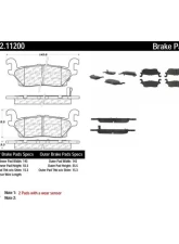 Centric C-Tek Semi-Metallic Brake Pads with Shims 102.11200                                     - 102.11200 - Image 2