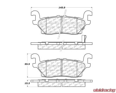 Centric C-Tek Semi-Metallic Brake Pads with Shims 102.11200 - 102.11200