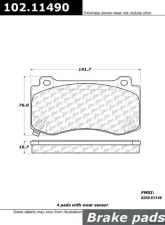 Centric C-Tek Semi-Metallic Brake Pads with Shims 102.11490                                     - 102.11490 - Image 2