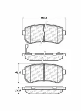 Centric C-Tek Semi-Metallic Brake Pads with Shims 102.11570                                     - 102.11570 - Image 3
