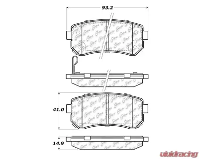 Centric C-Tek Semi-Metallic Brake Pads with Shims 102.11570 - 102.11570