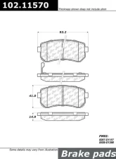 Centric C-Tek Semi-Metallic Brake Pads with Shims 102.11570                                     - 102.11570 - Image 2
