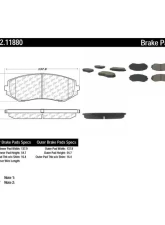 Centric C-Tek Semi-Metallic Brake Pads with Shims 102.11880                                     - 102.11880 - Image 2