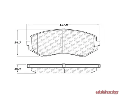 Centric C-Tek Semi-Metallic Brake Pads with Shims 102.11880 - 102.11880