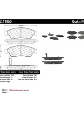 Centric C-Tek Semi-Metallic Brake Pads with Shims 102.11950                                     - 102.11950 - Image 2
