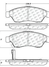 Centric C-Tek Semi-Metallic Brake Pads with Shims 102.11950                                     - 102.11950 - Image 3